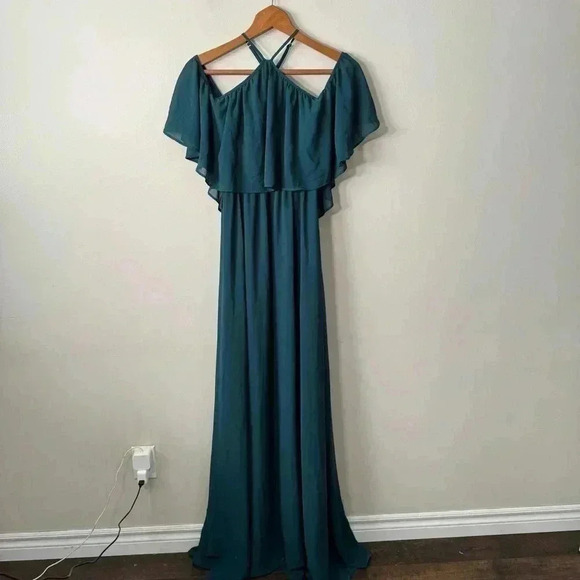 NWT SHOW ME YOUR MUMU Rebecca  Ruffle Maxi Dress XS - Picture 4 of 10
